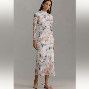 Anthropologie Mock-neck Fitted Lace Dress new with tags never worn XS